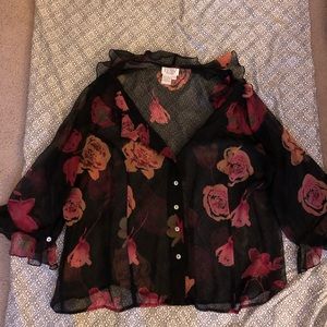 Sheer flowy blouse